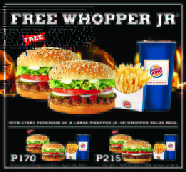 Free Whopper Jr. at Burger